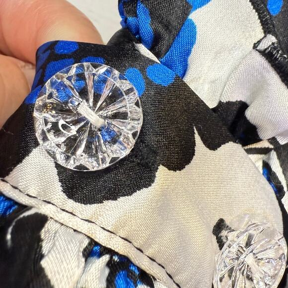 VTG My Michelle y2k Large satin white blue floral babydoll whimsygoth coquette - Picture 7 of 8